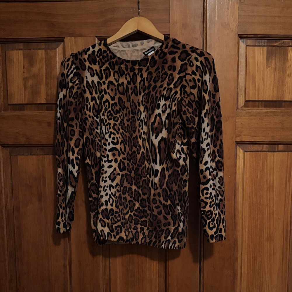 Stylish Leopard Print Long Sleeve Blouse